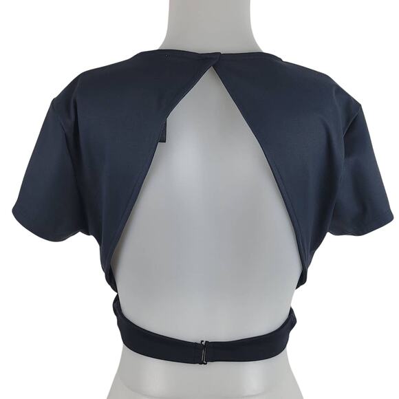 Victoria Secret Sport Athletic Work Out Casual Gray Wrap Top L - Picture 2 of 4